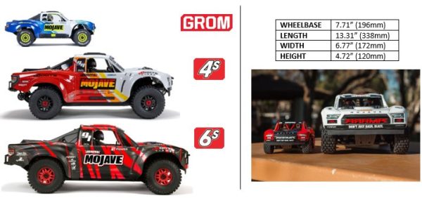 Product Image for  MOJAVE GROM MEGA 380 Brushed 4X4 Small Scale Desert Truck RTR Arrma ARA2104