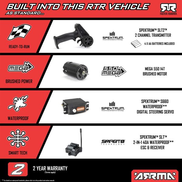 Product Image for  1/10 FURY MEGA 550 2WD Short Course Truck RTR, Arrma ARA3221S