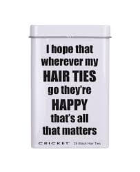 Product Image for Happy Hair Ties Tin (with 25 Black Hair Ties) Gift Set