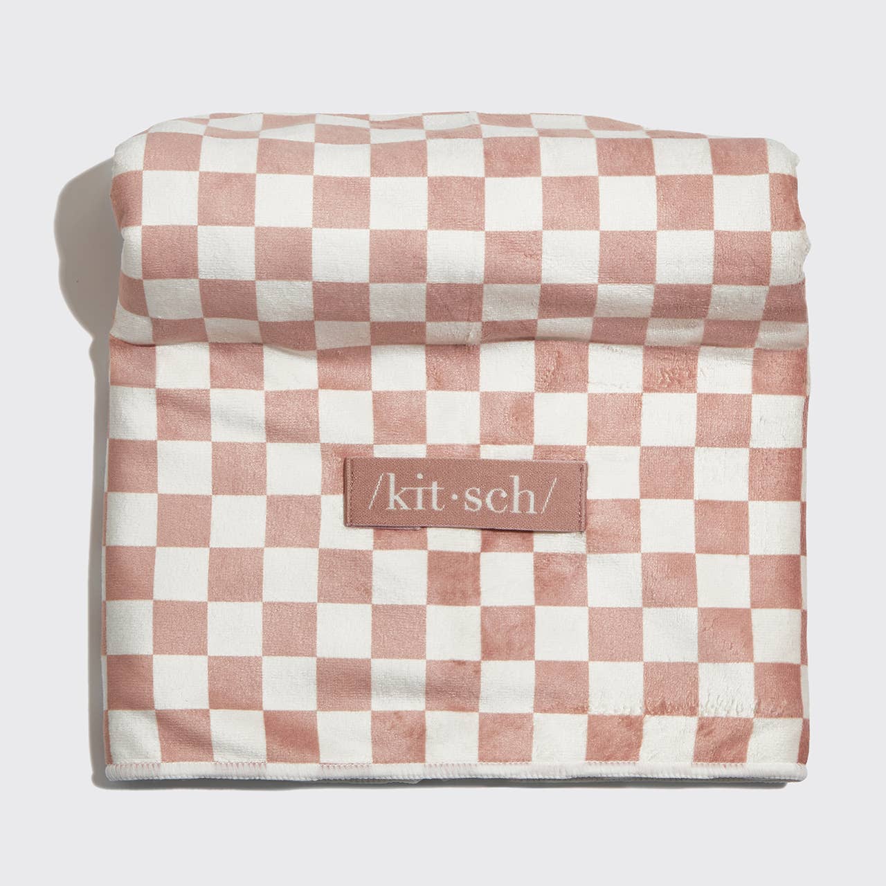 Product Image for Extra Large Quick-Dry Hair Towel Wrap- Terracotta Checker