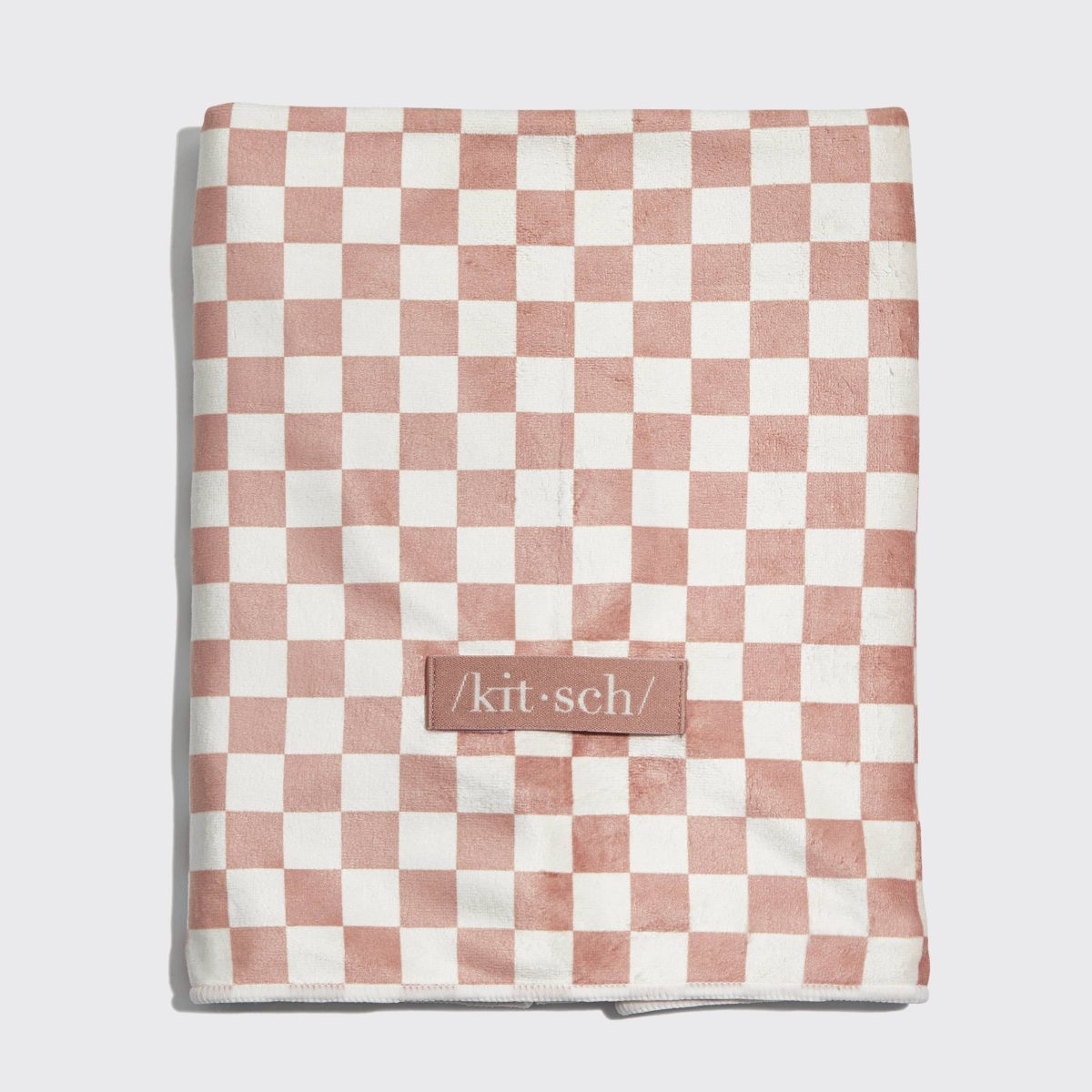 Product Image for Extra Large Quick-Dry Hair Towel Wrap- Terracotta Checker