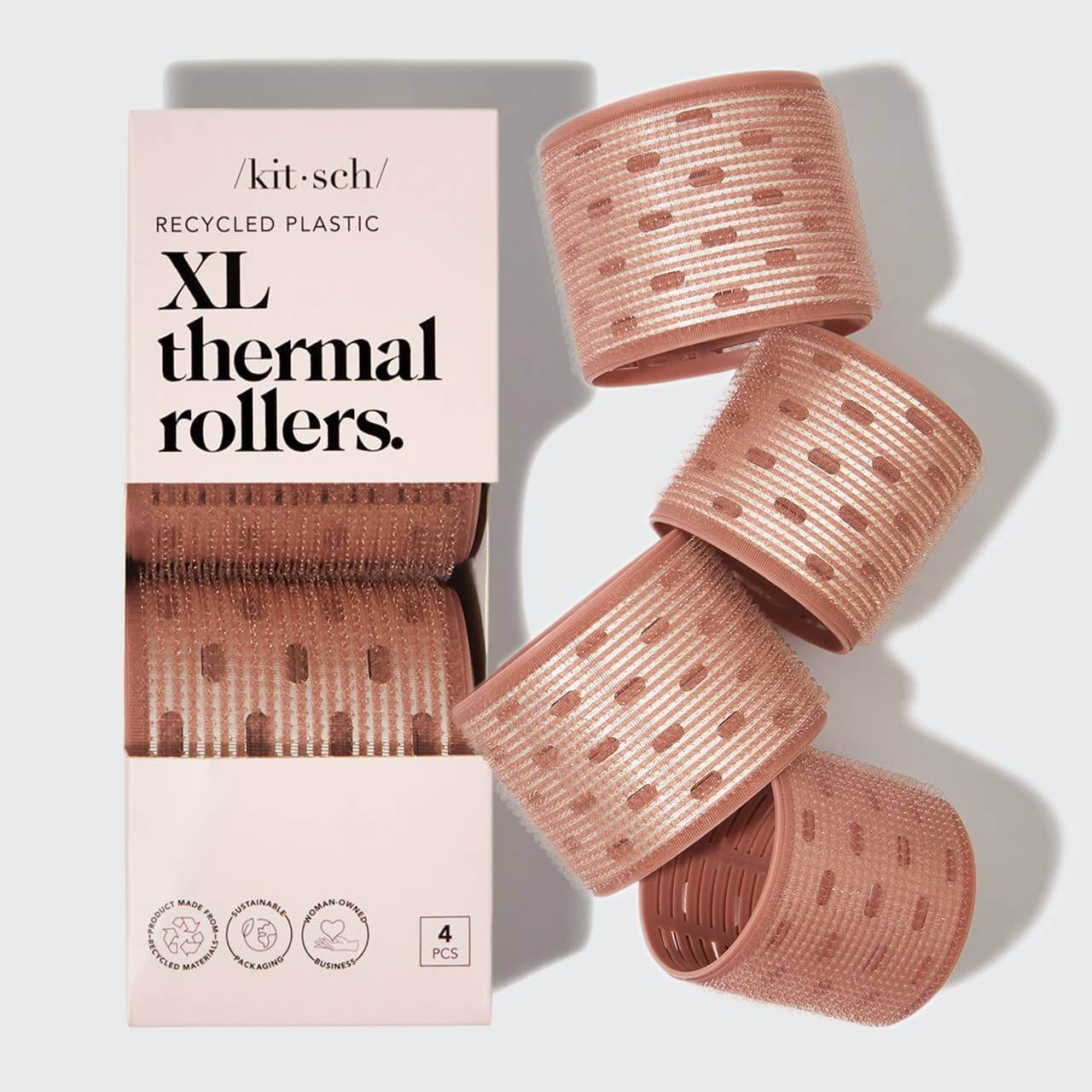 Product Image for Recycled Plastic XL Thermal Rollers 4pc Set – Terracotta