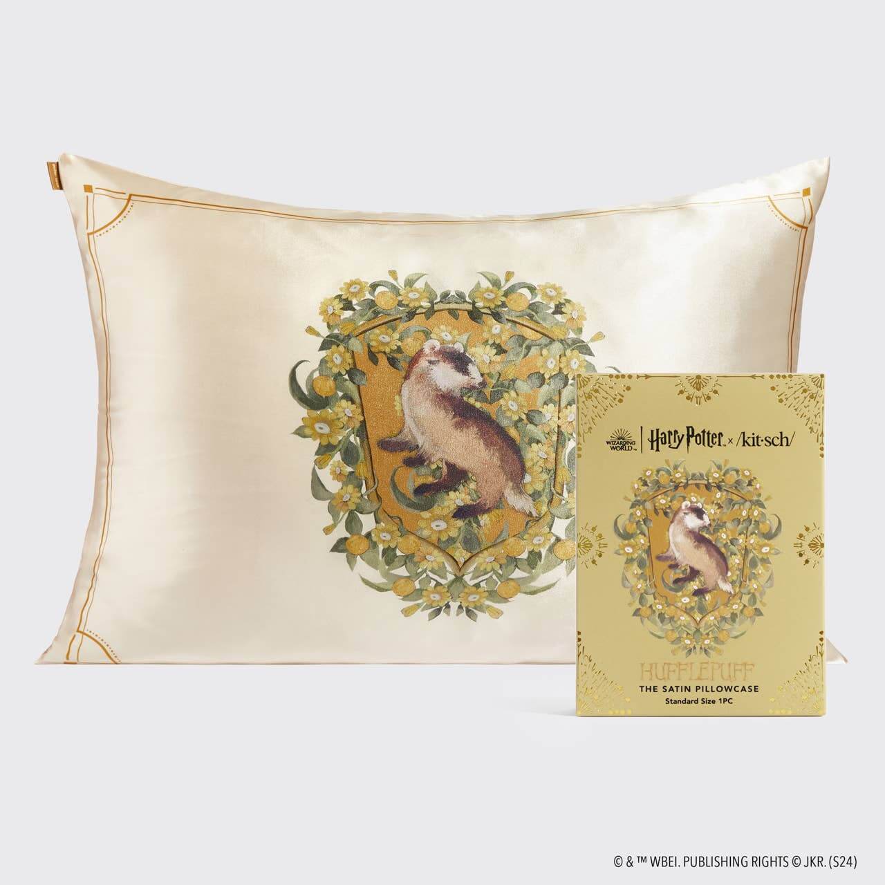 Product Image for Harry Potter x Kitsch Satin Pillowcase Standard – Hufflepuff