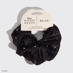 Product Image for Kitsch & Mickey and Minnie Recycled Fabric Scrunchie – Black