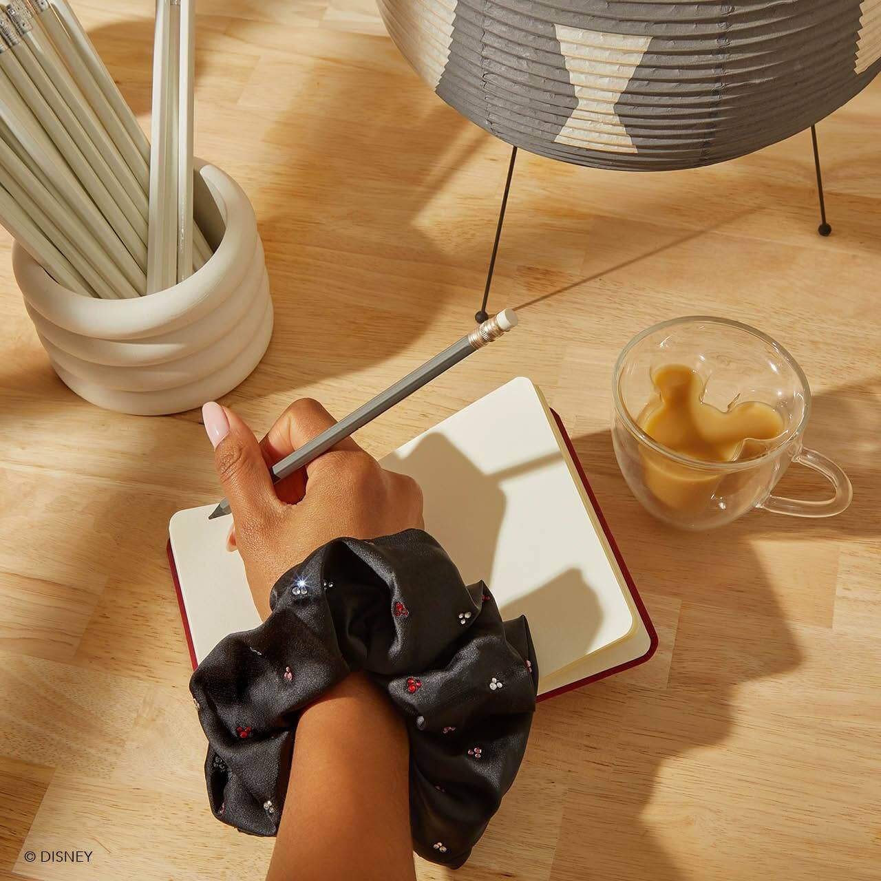 Product Image for Kitsch & Mickey and Minnie Recycled Fabric Scrunchie – Black