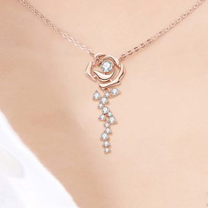 Product Image for  Precious Rose Pendant Necklace 925 Sterling Silver 18K Rose Gold-Plated
