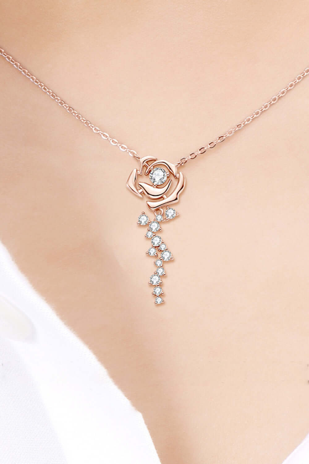 Product Image for Precious Rose Pendant Necklace 925 Sterling Silver 18K Rose Gold-Plated