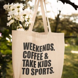 Product Image for Weekends. Coffee. Sports. Repeat. Canvas Tote Bag