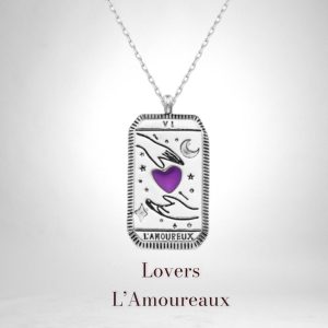 Product Image for Lovers Tarot Card Silver Necklace