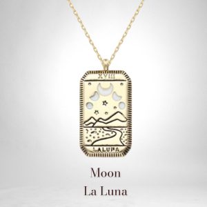 Product Image for Moon Tarot Card Gold Necklace