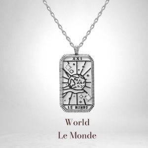 Product Image for World Tarot Card Silver Necklace