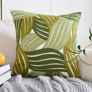 Product Image for Waves of Green Embroidered Pillow Cover