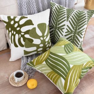 Product Image for  Green Goddess Set of 3 Embroidered Pillow Covers