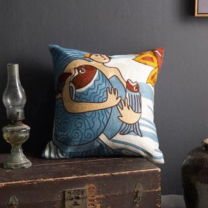 Product Image for Fish of Plenty Mermaid Embroidered Throw Pillow Cover