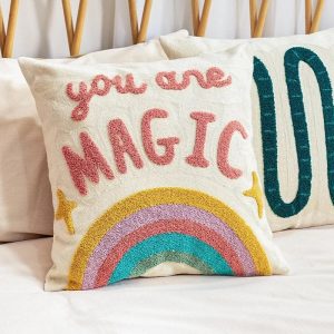 Product Image for You Are Magic Rainbow Embroidered Pillow Cover