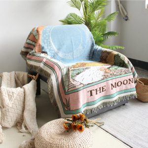 Product Image for Moon Tarot Card Woven Throw Blanket