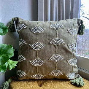 Product Image for  Olive Green Pearl Rainbow Tassel Pillow Cover
