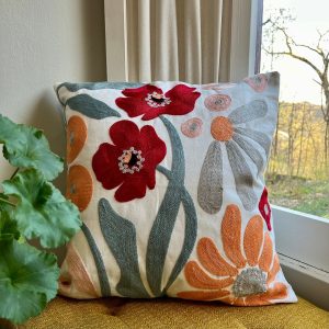 Product Image for  Floral Watercolor Embroidered Throw Pillow Cover