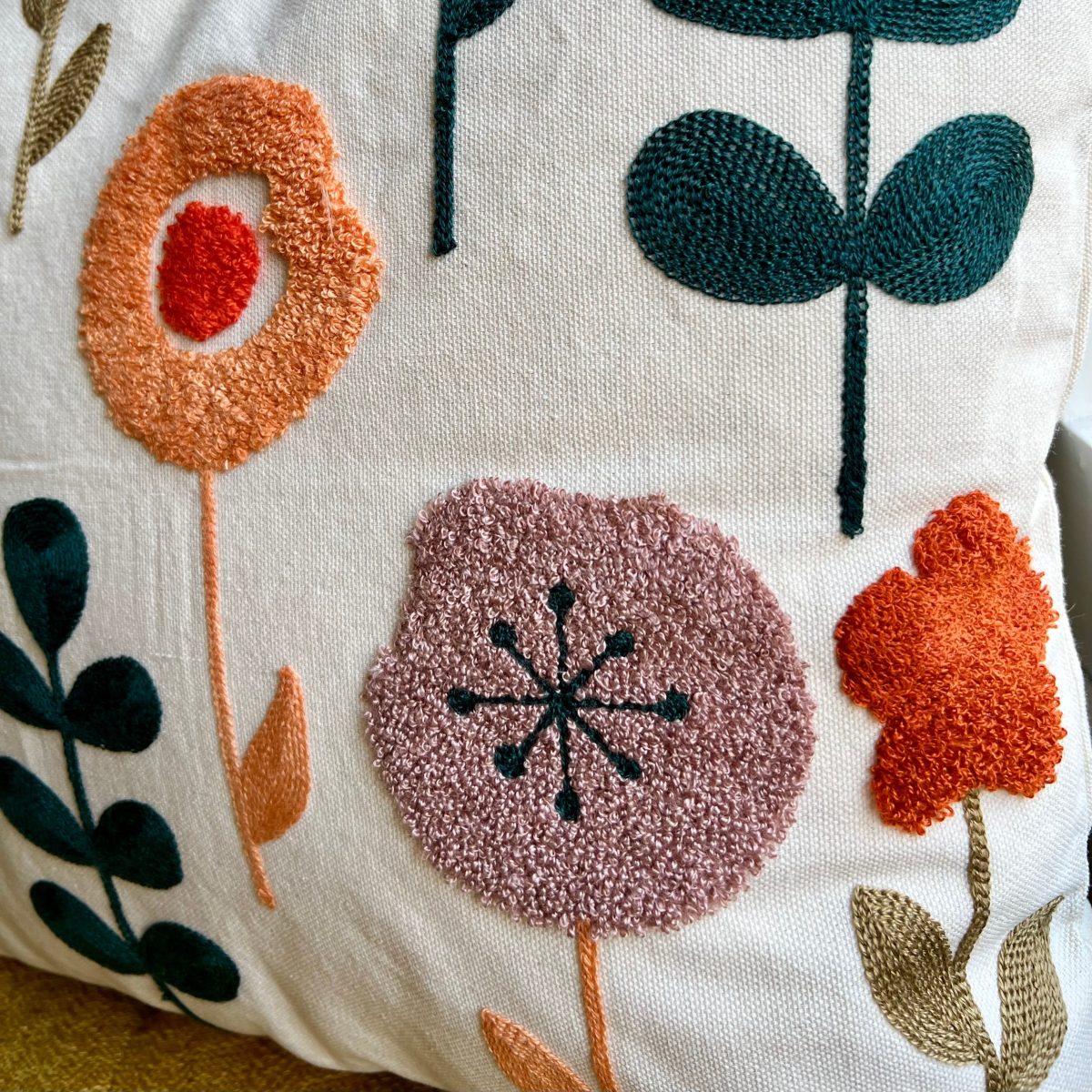Product Image for Vibrant Floral Embroidered Throw Pillow Cover
