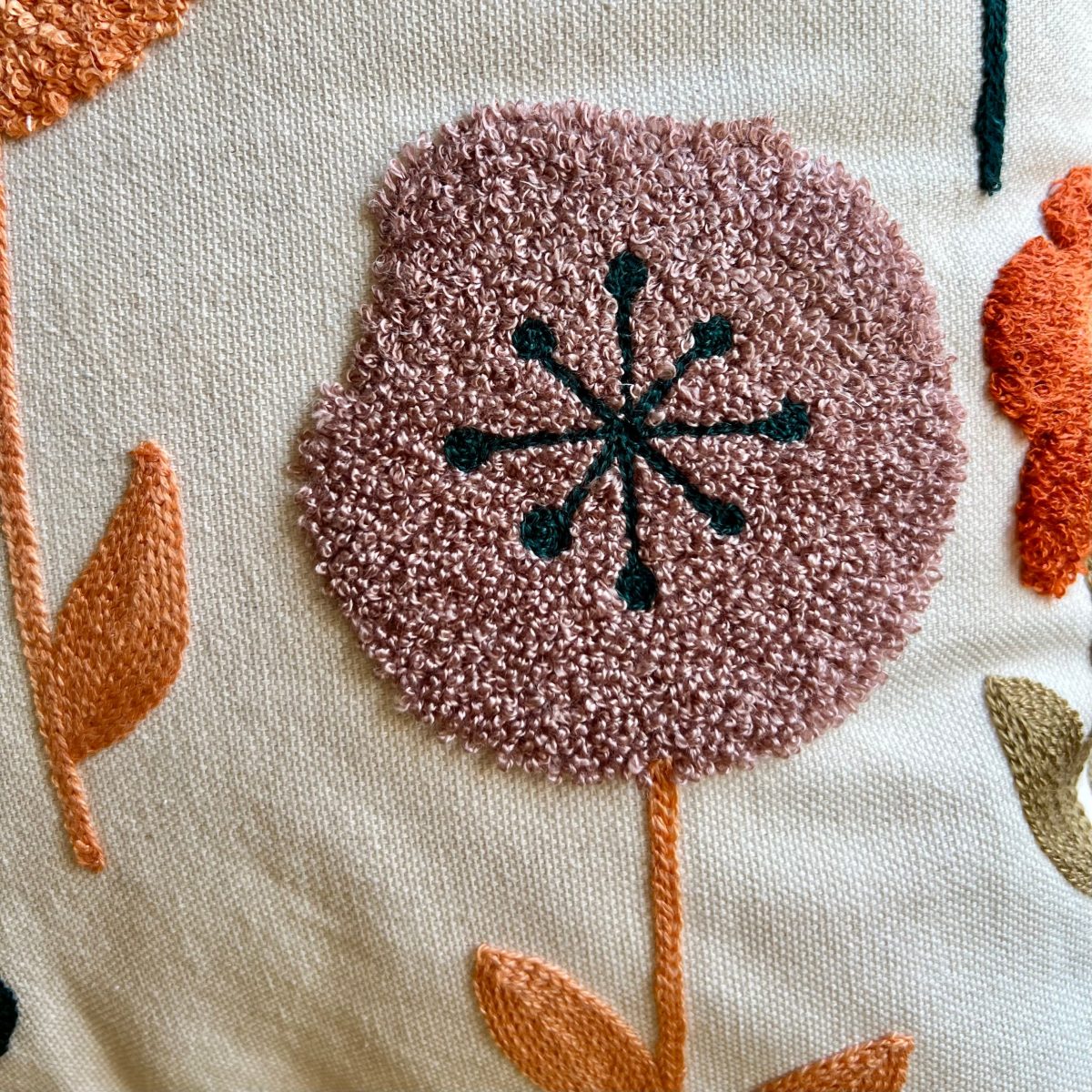 Product Image for Vibrant Floral Embroidered Throw Pillow Cover