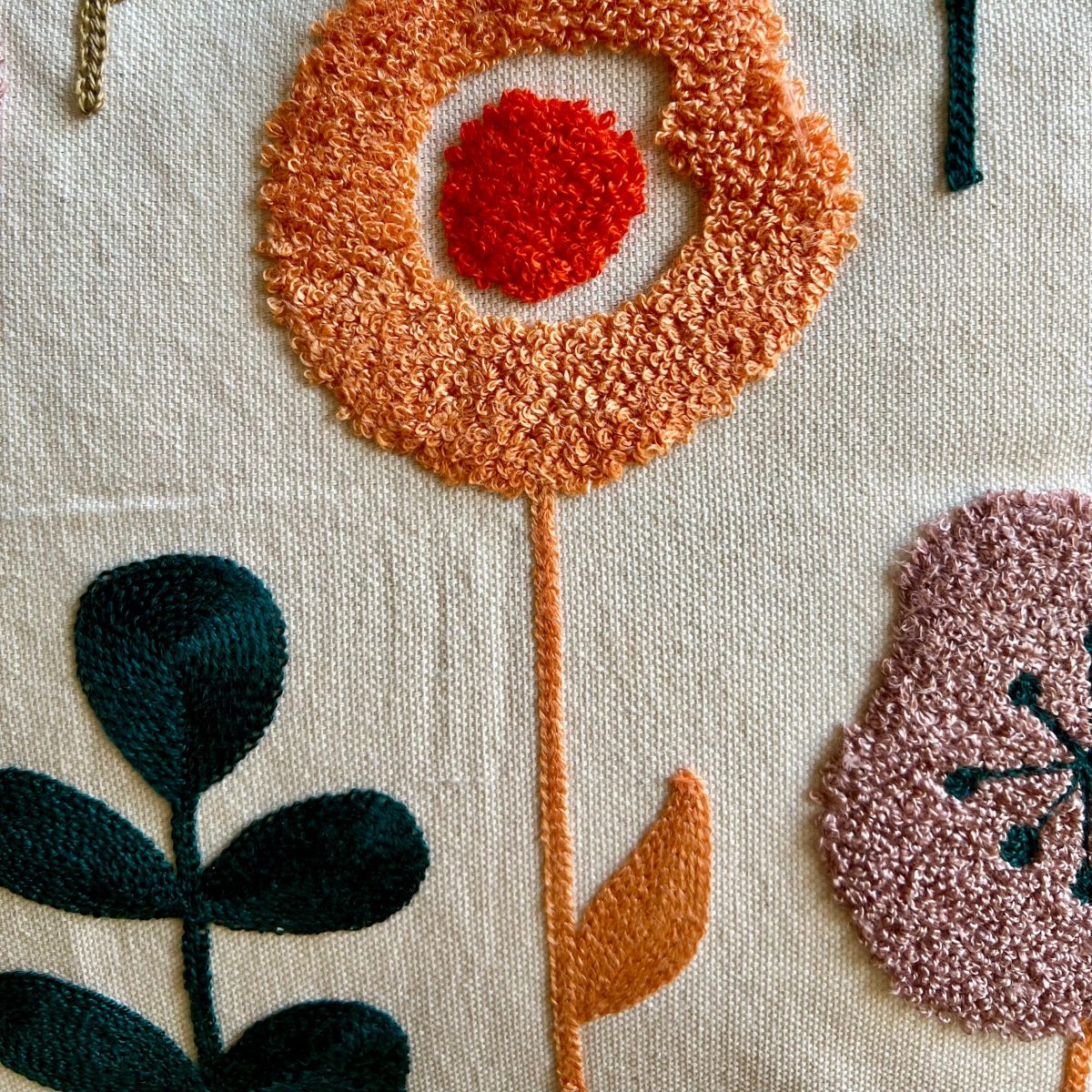 Product Image for Vibrant Floral Embroidered Throw Pillow Cover