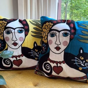 Product Image for  Frida & Cat Embroidered Pillow Covers
