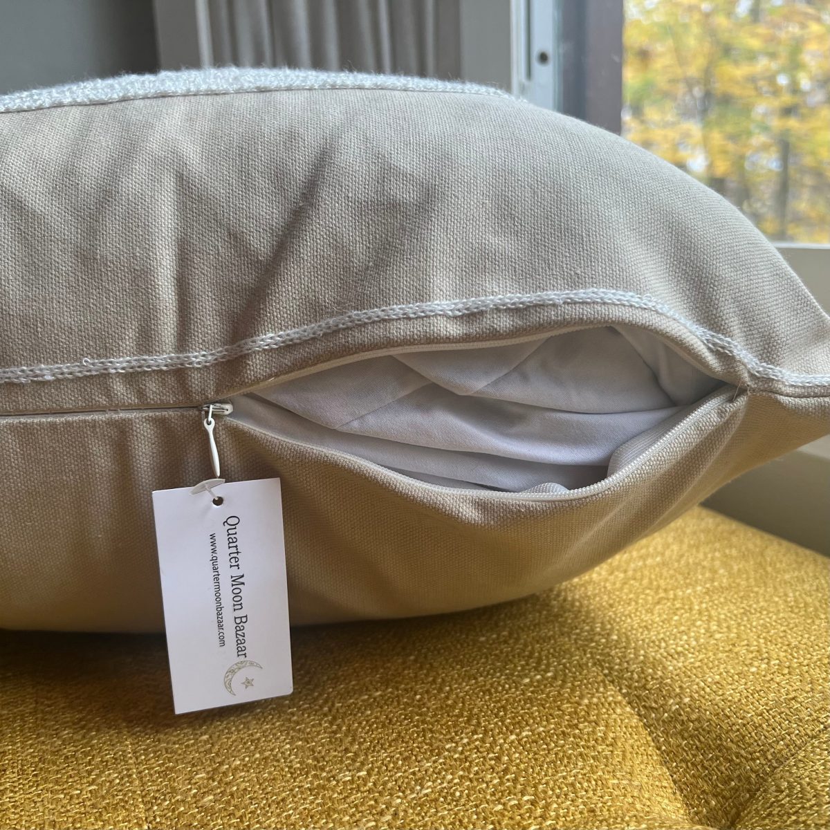 Product Image for Greige Santa’s Sleigh Embroidered Pillow Cover