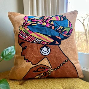 Product Image for African Queen Embroidered Pillow Cover