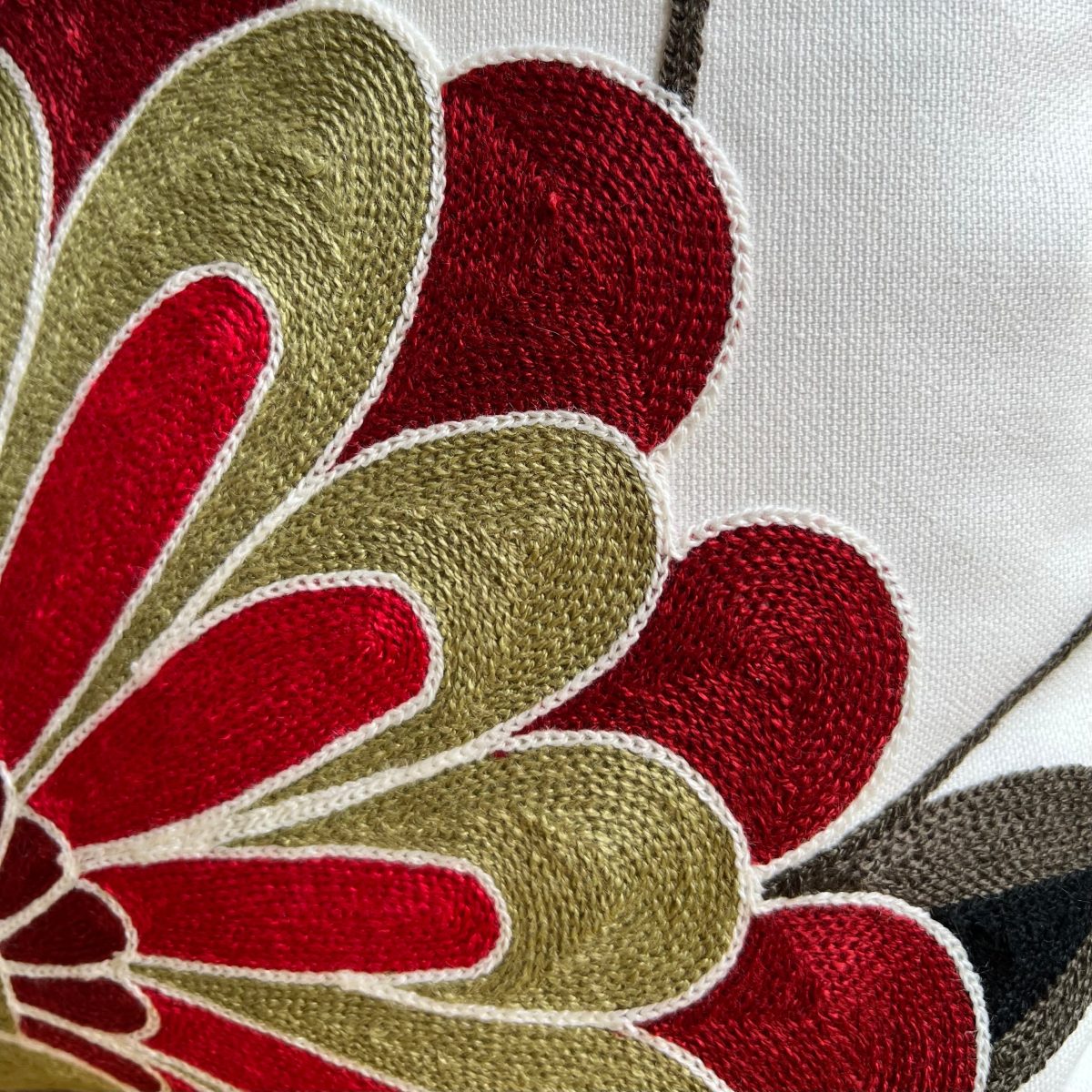 Product Image for Folk Blooms Embroidered Throw Pillow Cover