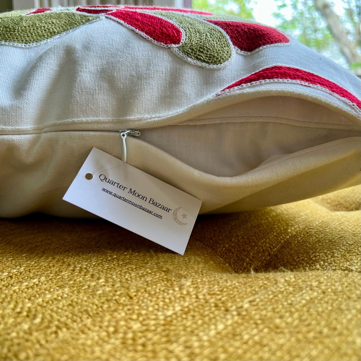 Product Image for Folk Blooms Embroidered Throw Pillow Cover