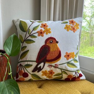 Product Image for Bird and Bloom Embroidered Pillow Cover
