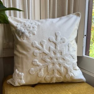 Product Image for  Neutral Snowflake Embroidered Pillow Cover
