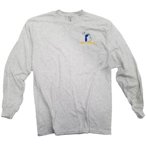 Product Image for  Long Sleeve Shirt – Ash – Black/Blue Embroidered