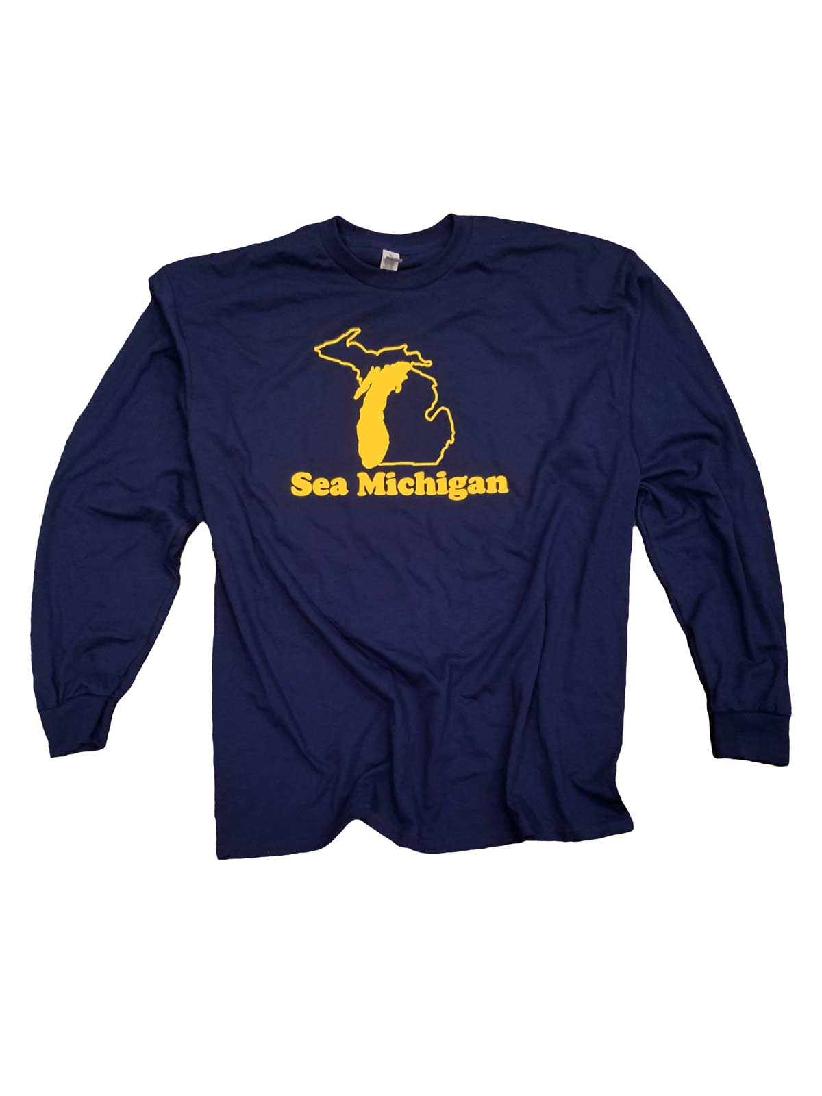Product Image for Long Sleeve Shirt – Navy – Yellow Print