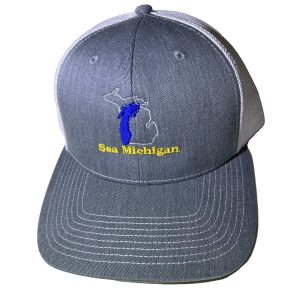 Product Image for  Hat – Ultimate Trucker Cap – Heather Grey/White, Embroidered Front