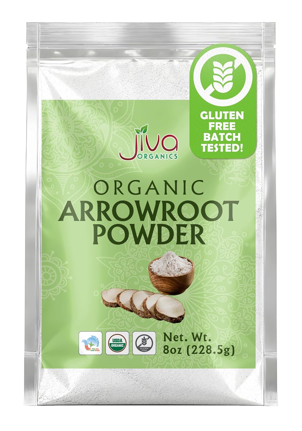 Product Image for Jiva Organics Organic Arrowroot Flour (Powder) 8 Ounce Bag – Raw, Non-GMO, Gluten Free