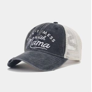Product Image for  Don’t Mess With Mama Unisex Retro Letter Embroidery Curved Eaves Baseball Cap