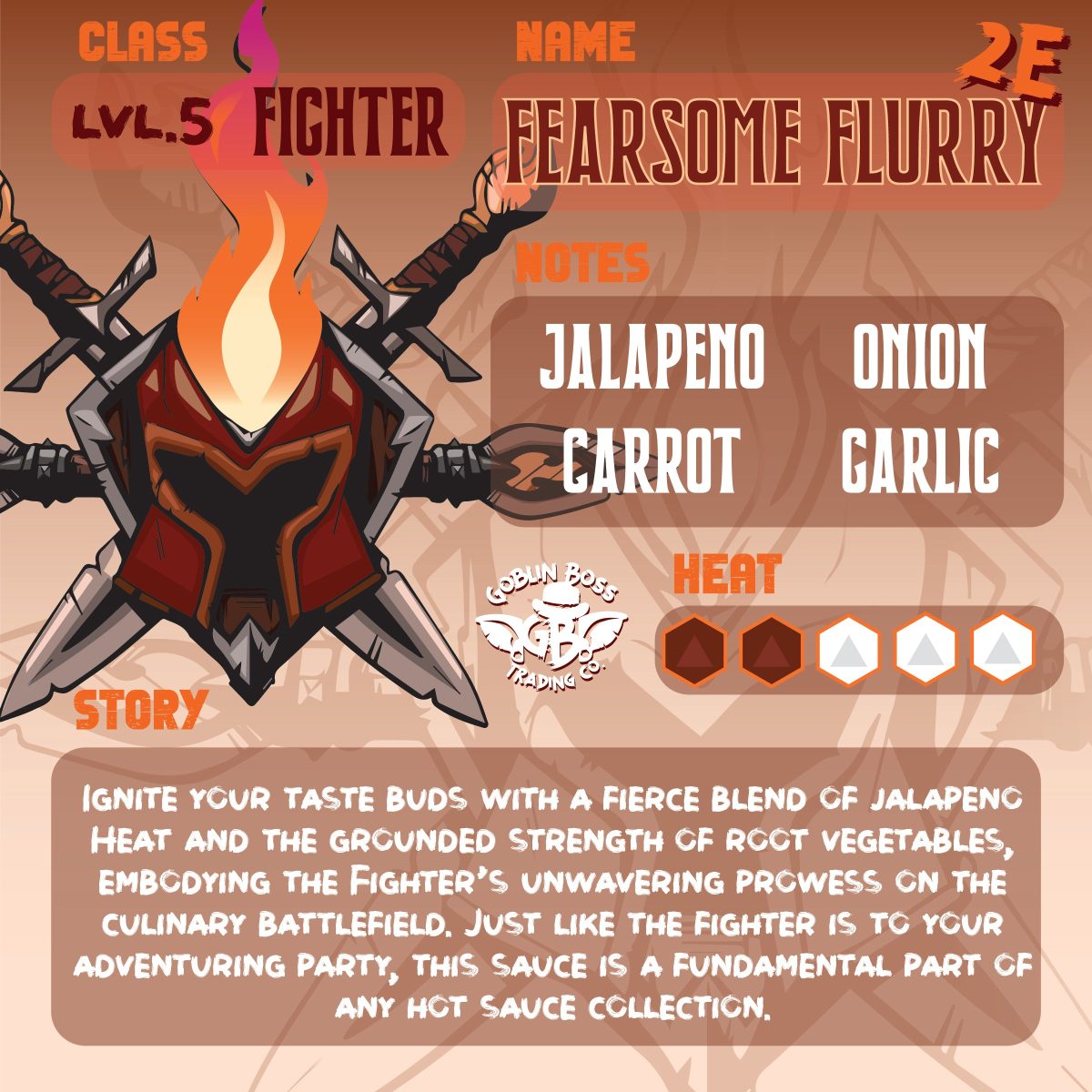 Product Image for Goblin Boss Fighter’s Fearsome Flurry Hot Sauce