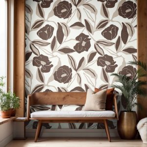 Product Image for Mocha Flora Wallpaper – 2191
