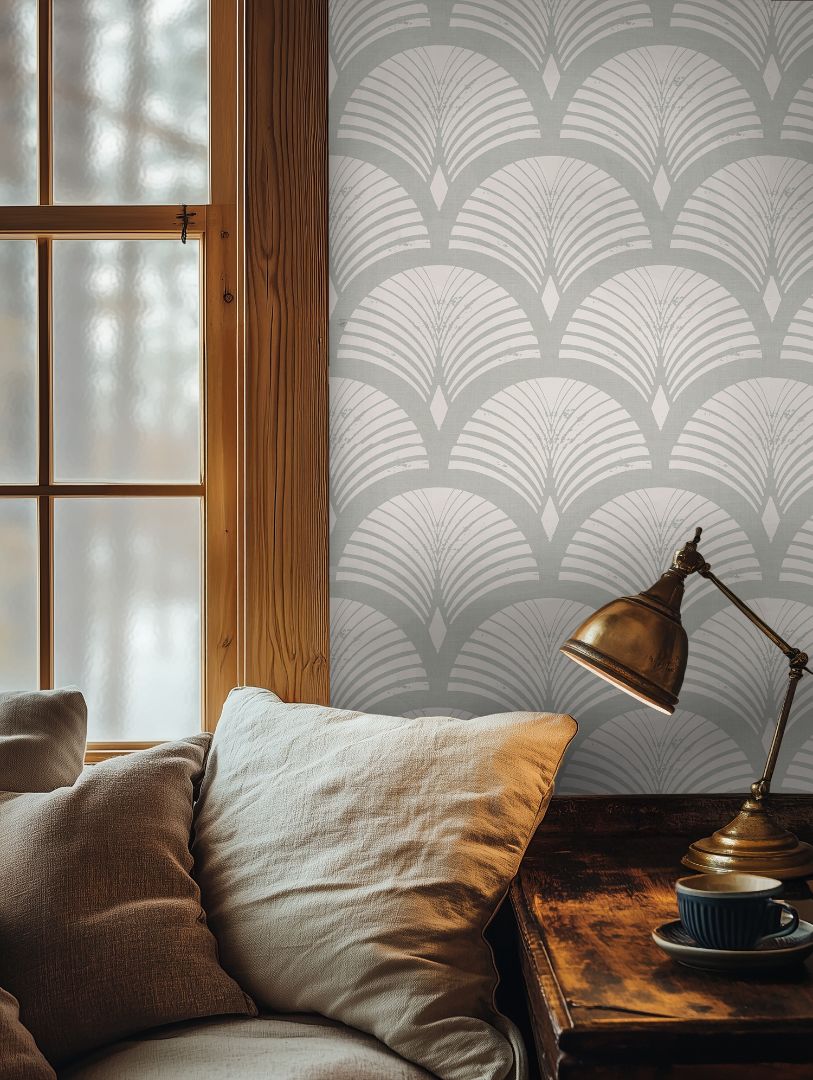 Product Image for Ariscroft Taupe Geometric Wallpaper – 2246