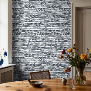 Product Image for Laurel Row Blue Botanical Stripe Wallpaper – 2298