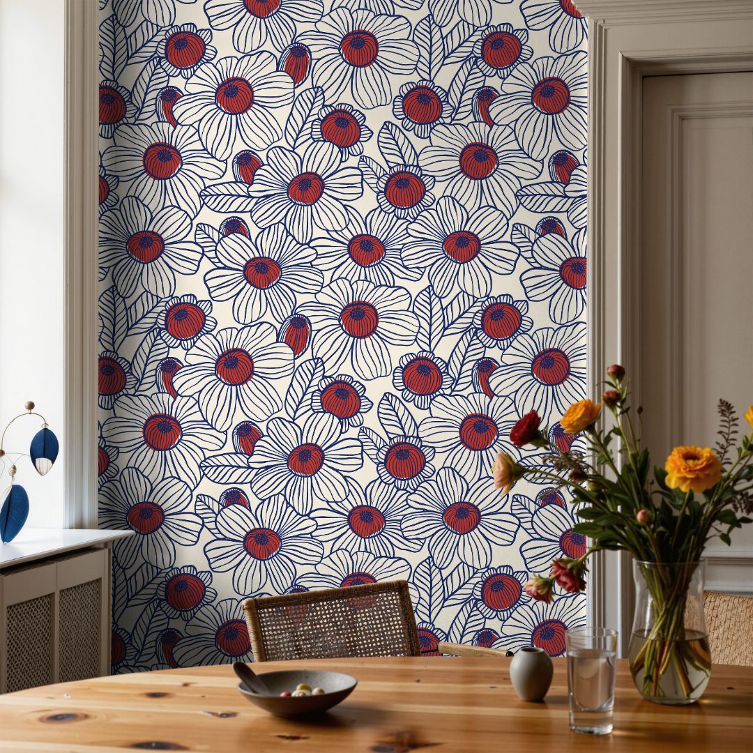 Product Image for Sapphire Bloomscatter Floral Wallpaper – 3105
