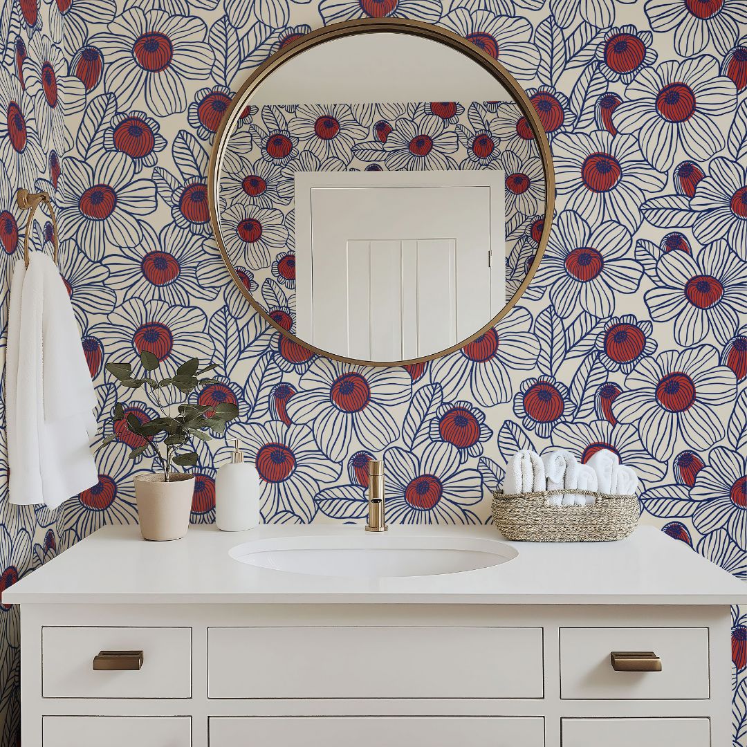 Product Image for Sapphire Bloomscatter Floral Wallpaper – 3105