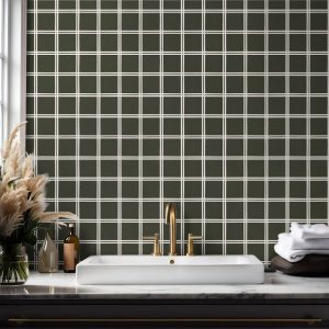 Product Image for Elmstead Grid Green Wallpaper – 3122