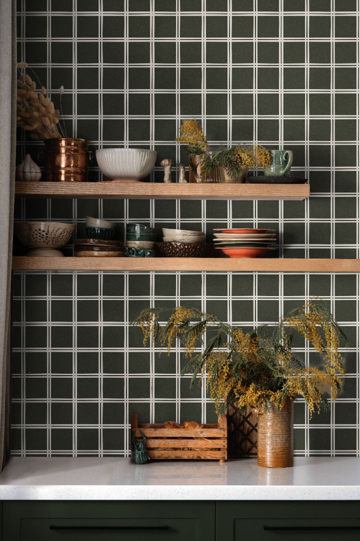 Product Image for Elmstead Grid Green Wallpaper – 3122