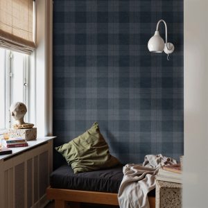 Product Image for Calder Ink Plaid Wallpaper – 3159