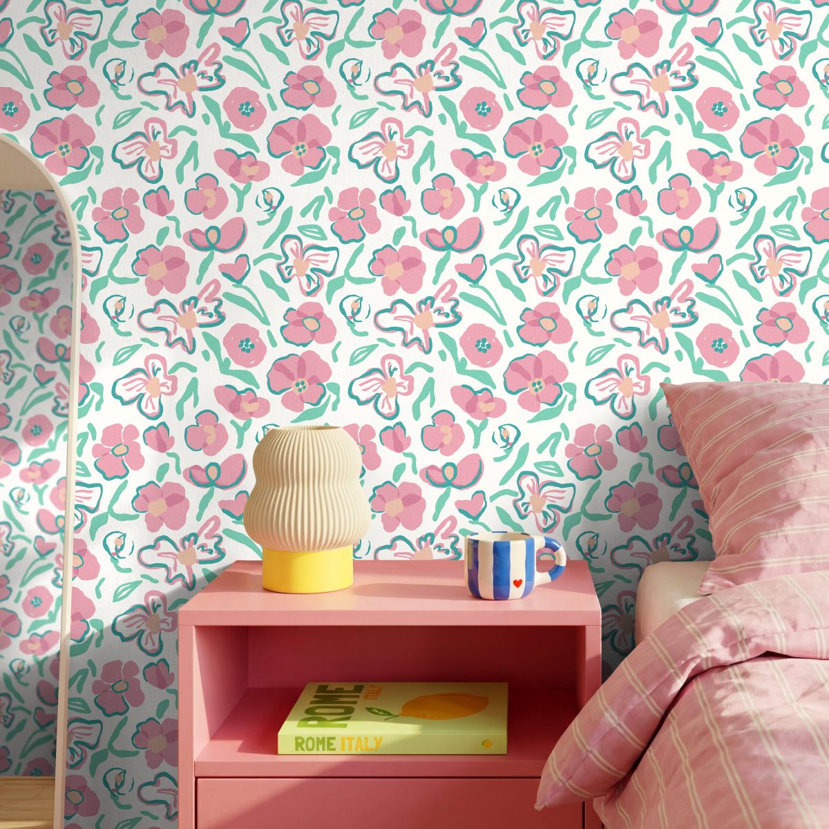 Product Image for Roselle Contour Bloom Wallpaper – 3183