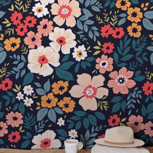 Product Image for Midnight Bloomsplash – Dark Floral Wallpaper Peel and Stick Wallpaper Removable Wallpaper Wall Decor Home Decor Wall Art Printable 431