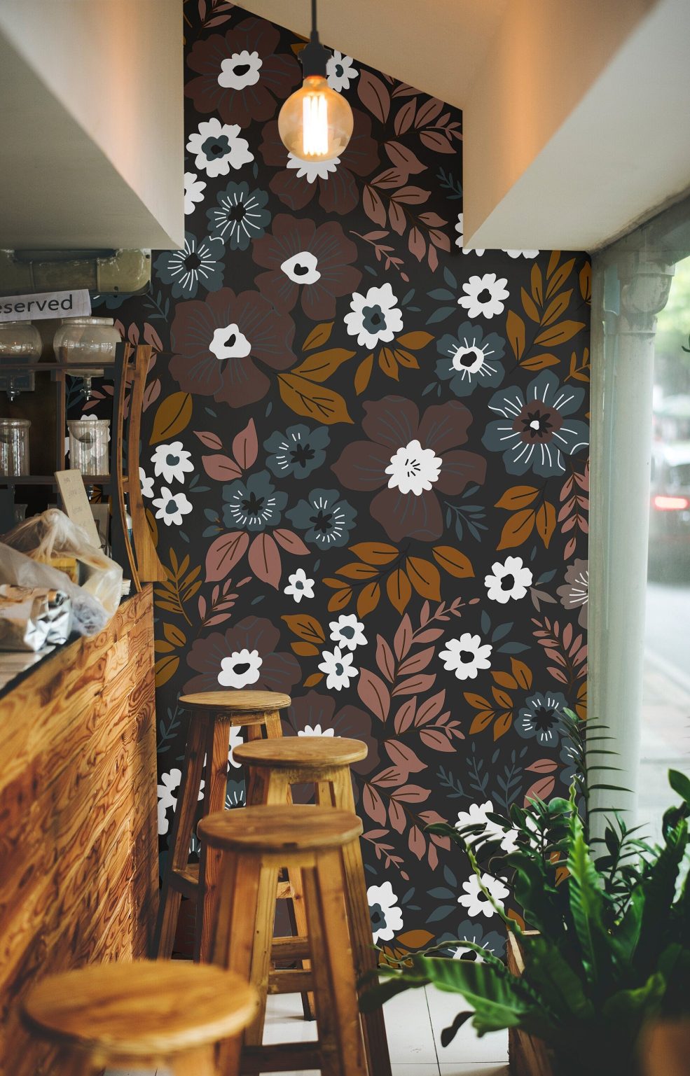Product Image for Autumn Arrangement | Moody Floral Removable Wallpaper for Kitchen, Bedroom, Doors, Walls, DIY Home Decor 1060a