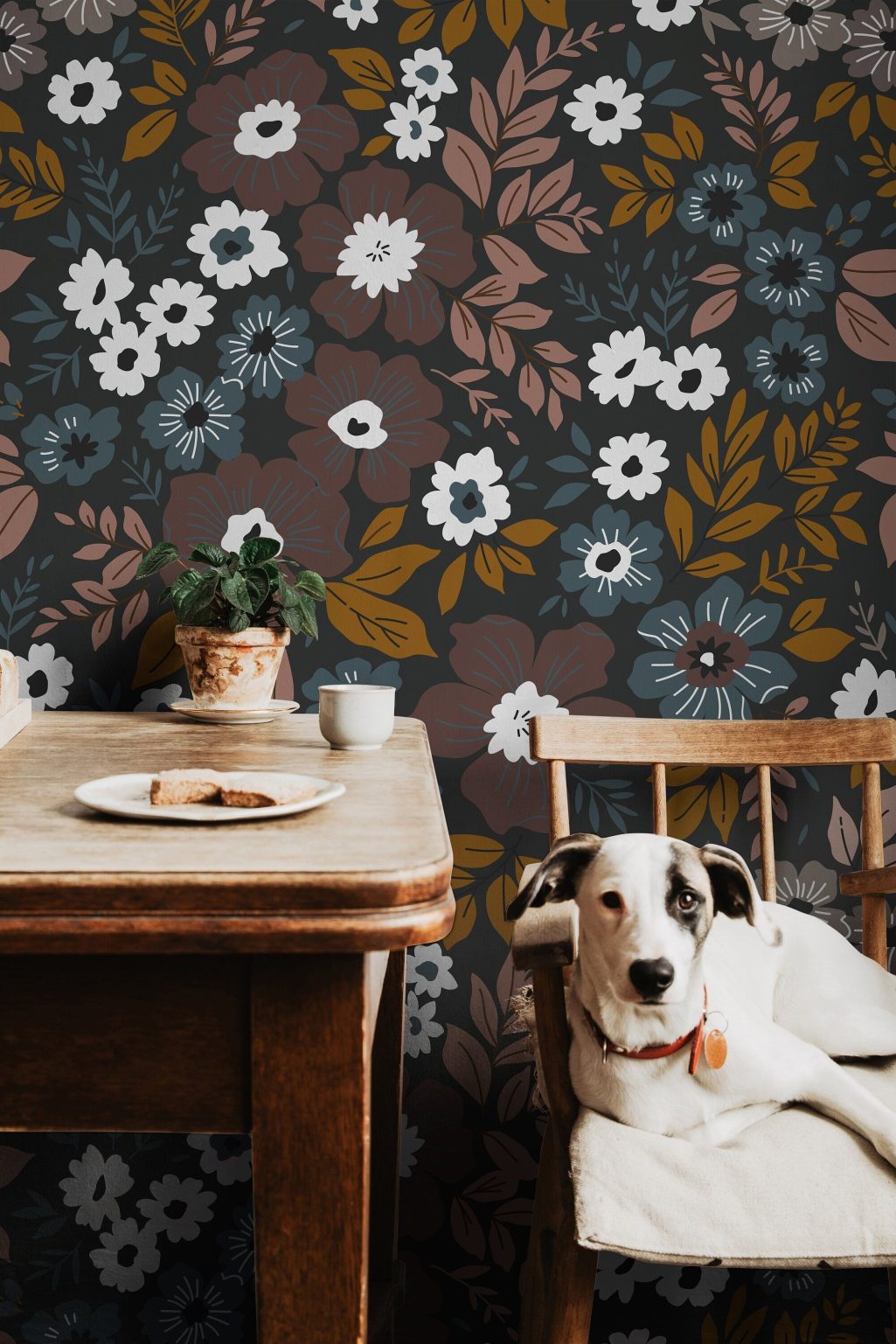 Product Image for Autumn Arrangement | Moody Floral Removable Wallpaper for Kitchen, Bedroom, Doors, Walls, DIY Home Decor 1060a
